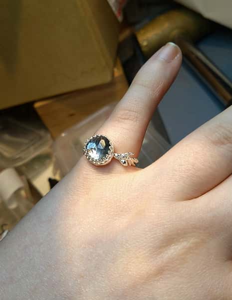sterling silver ring med akvamarin