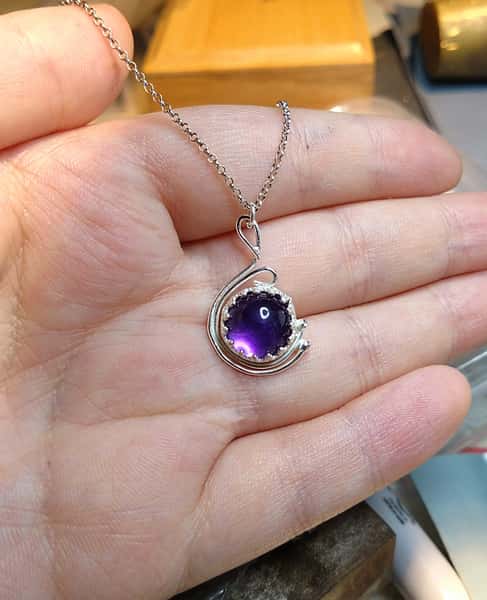 sterling silver halsband med ametist