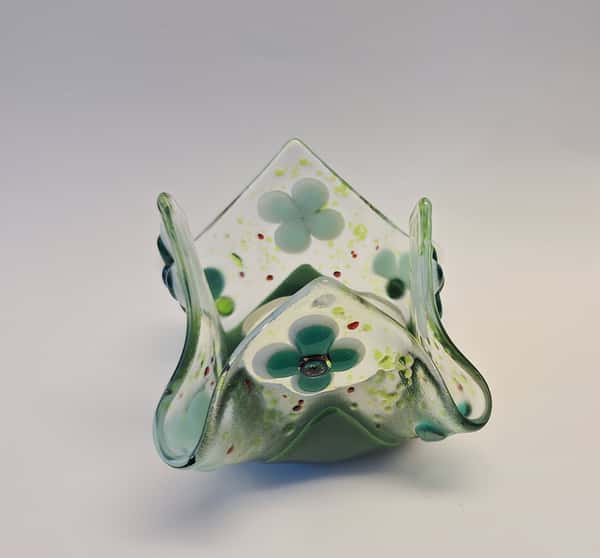 Glaslykta för Värmeljus-Grön