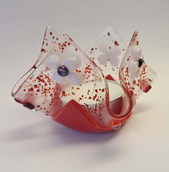 Glaslykta för Värmeljus-Röd