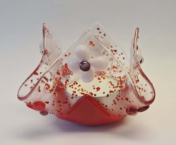 Glaslykta för Värmeljus-Röd