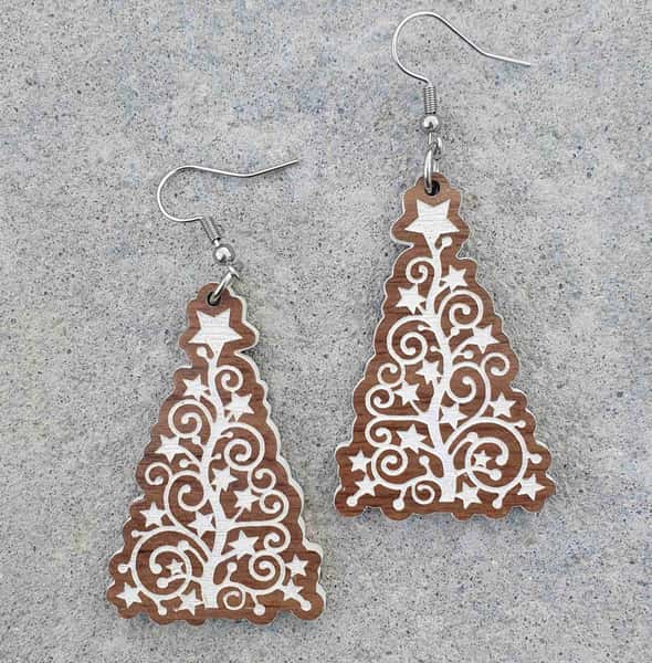 Örhängen, Julgran med gravyr