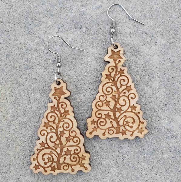 Örhängen, Julgran med gravyr