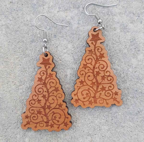 Örhängen, Julgran med gravyr