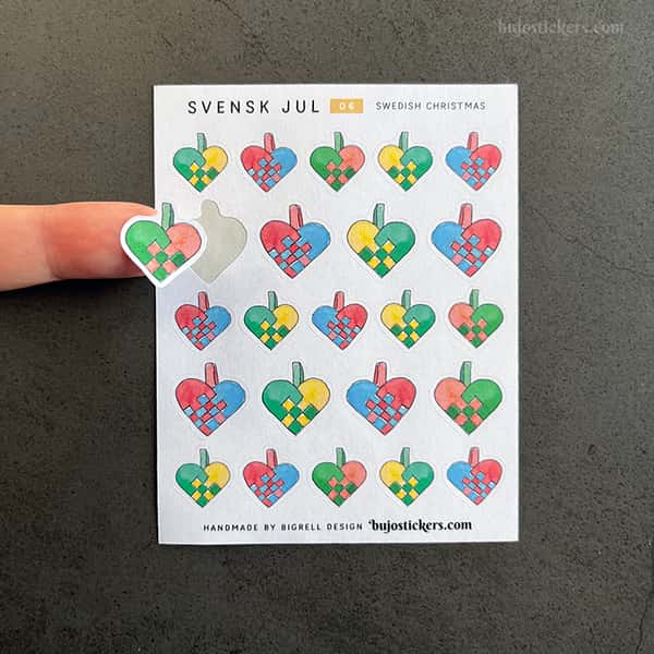 Stickers – Flätade hjärtan