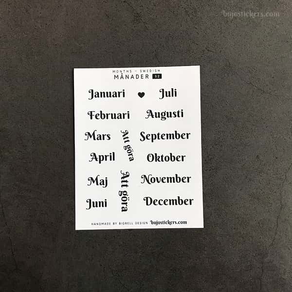 Stickers – Månader