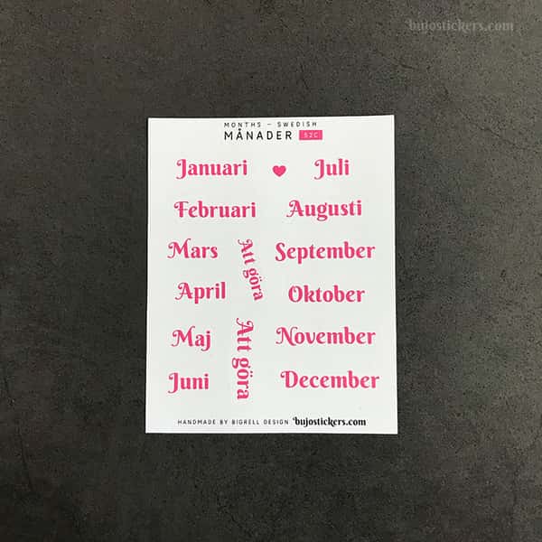 Stickers – Månader
