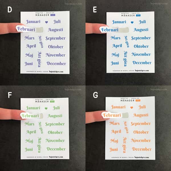 Stickers – Månader