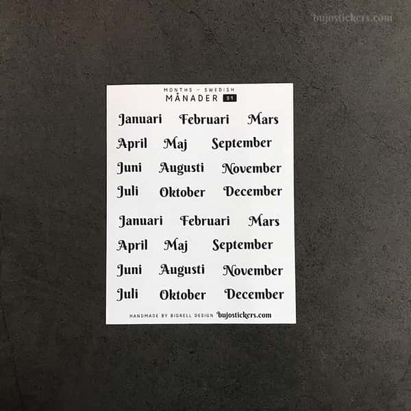 Stickers – Månader