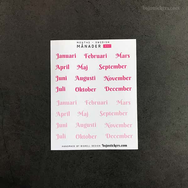 Stickers – Månader