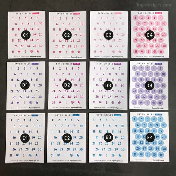 Stickers – Datum 1-31