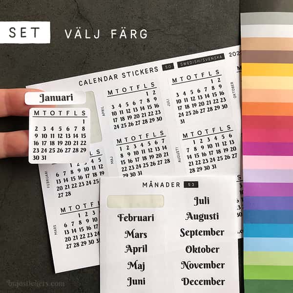 Stickers – Kalender och månadsnamn