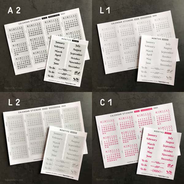 Stickers – Kalender och månadsnamn