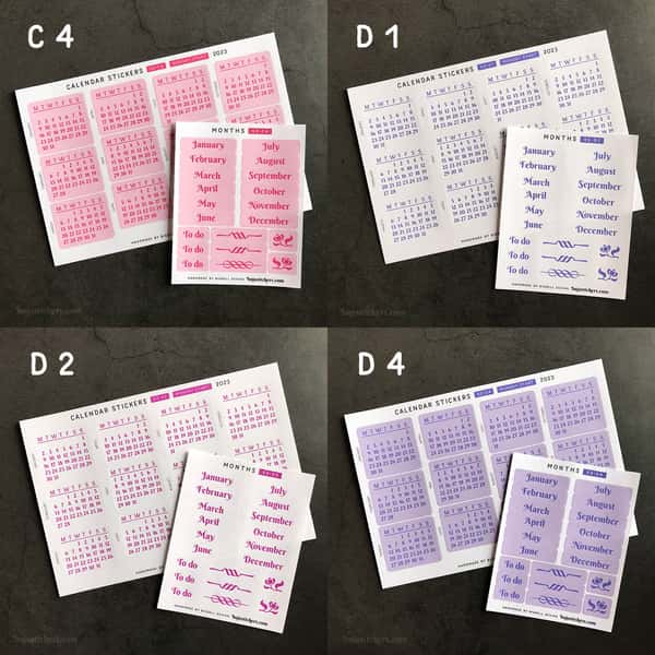 Stickers – Kalender och månadsnamn
