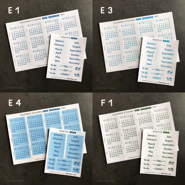 Stickers – Kalender och månadsnamn