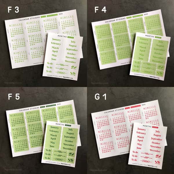 Stickers – Kalender och månadsnamn