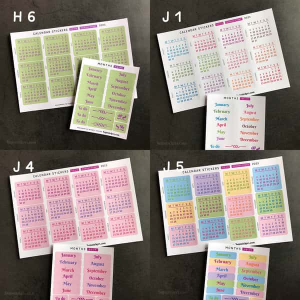 Stickers – Kalender och månadsnamn