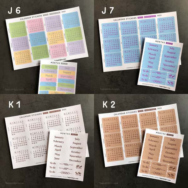 Stickers – Kalender och månadsnamn