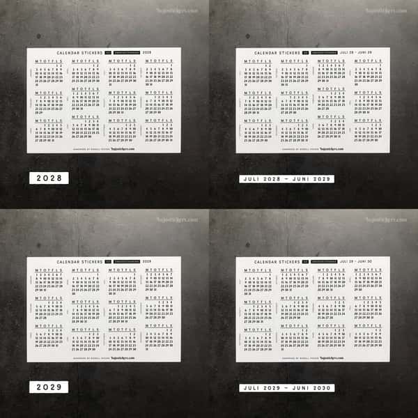 Stickers – Kalender och månadsnamn