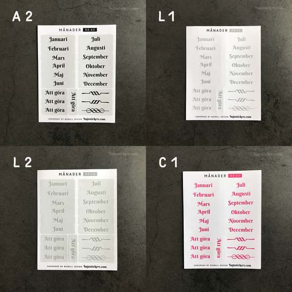 Stickers – Månader