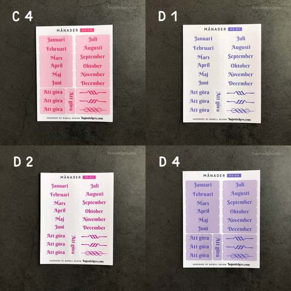 Stickers – Månader