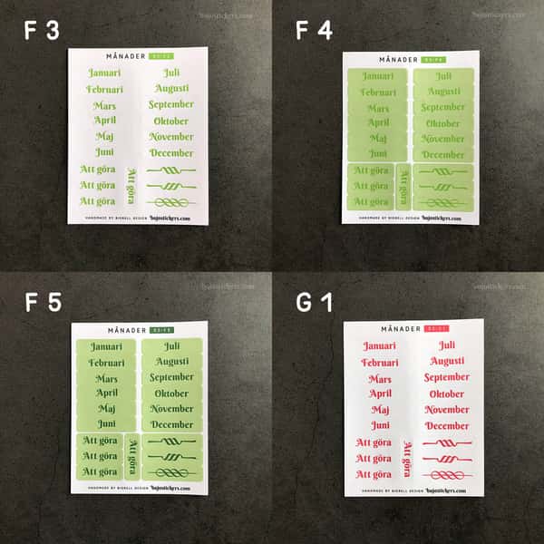 Stickers – Månader