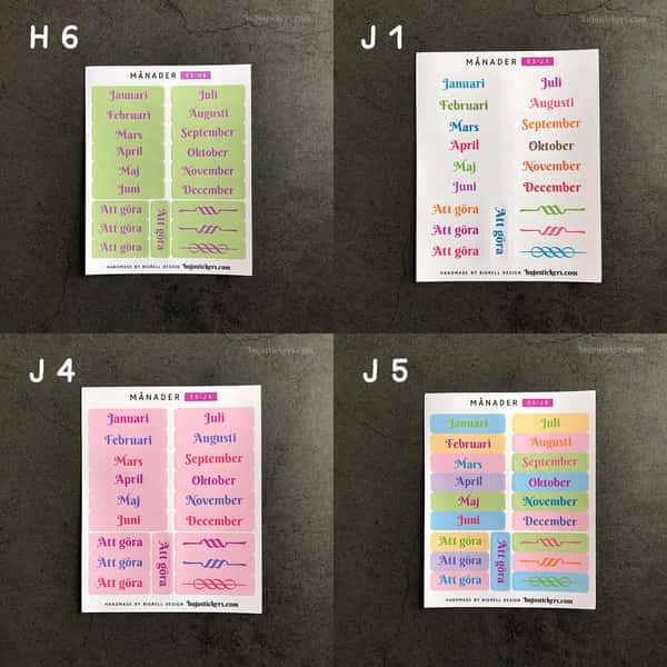 Stickers – Månader