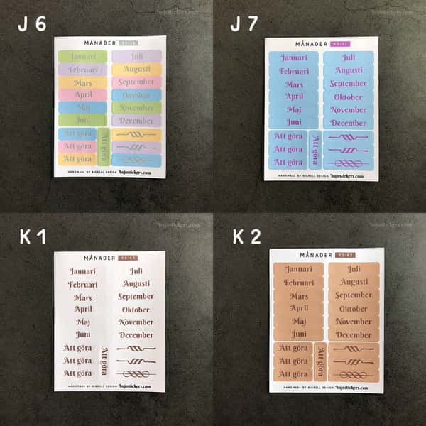 Stickers – Månader
