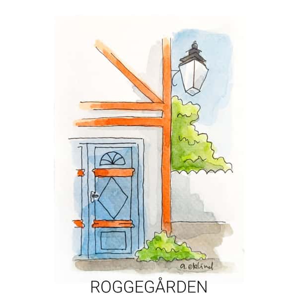 Akvarellmålning "Roggegården"