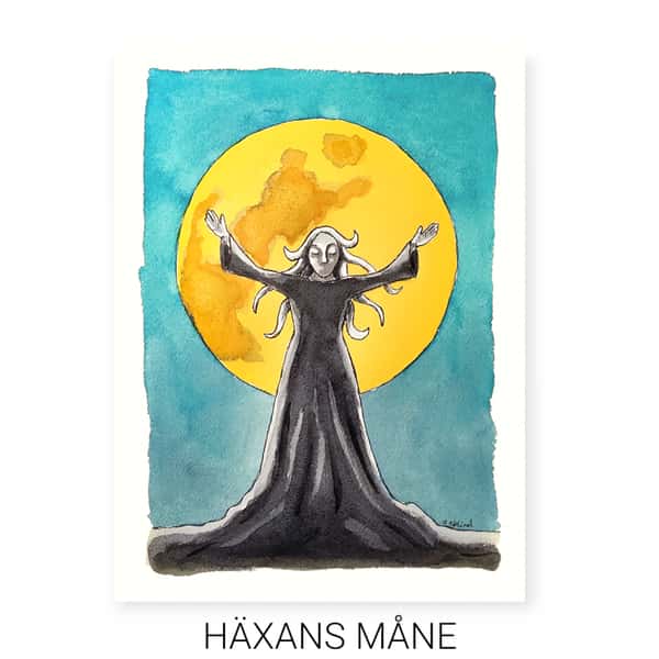 Akvarellmålning "Häxans måne"