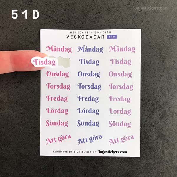 Stickers – Veckodagar