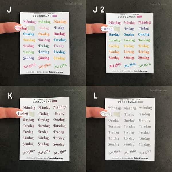 Stickers – Veckodagar