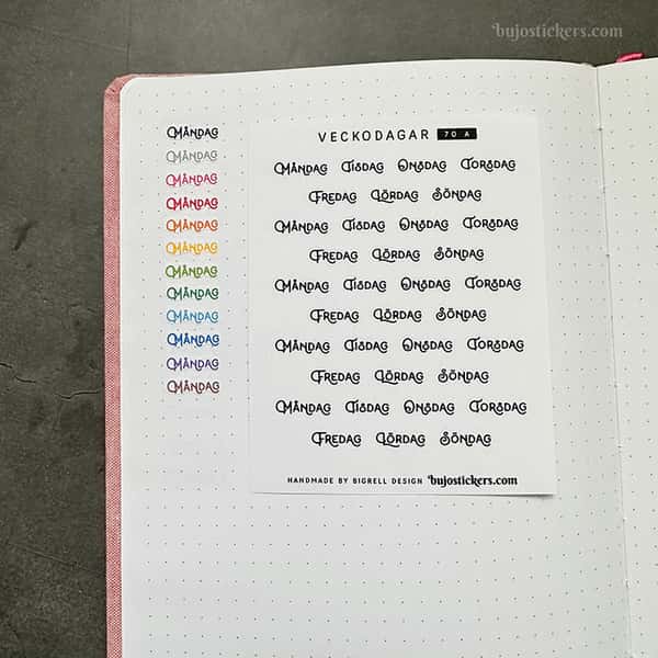 Stickers – Veckodagar