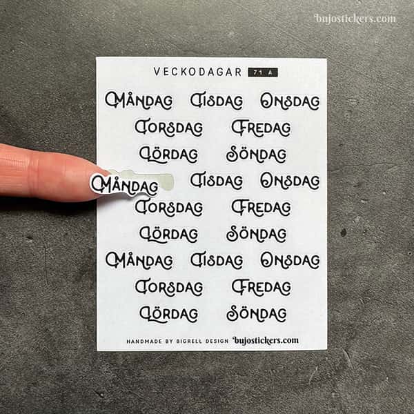 Stickers – Veckodagar