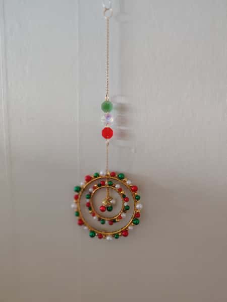 Julljusfångare Spiral - Röd, Grön och Guld