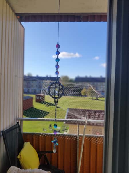 Kristall Solfångare Blå Vit Silver - Handgjord Julprydnad