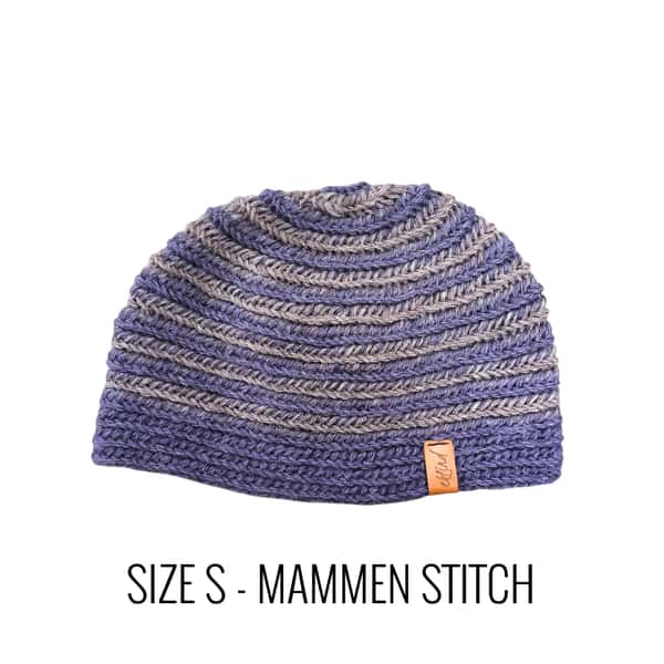 Nålbunden beanie-mössa, stl S, Mammenstygn