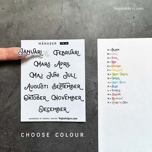 Stickers – Månader