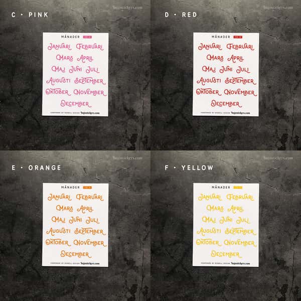 Stickers – Månader