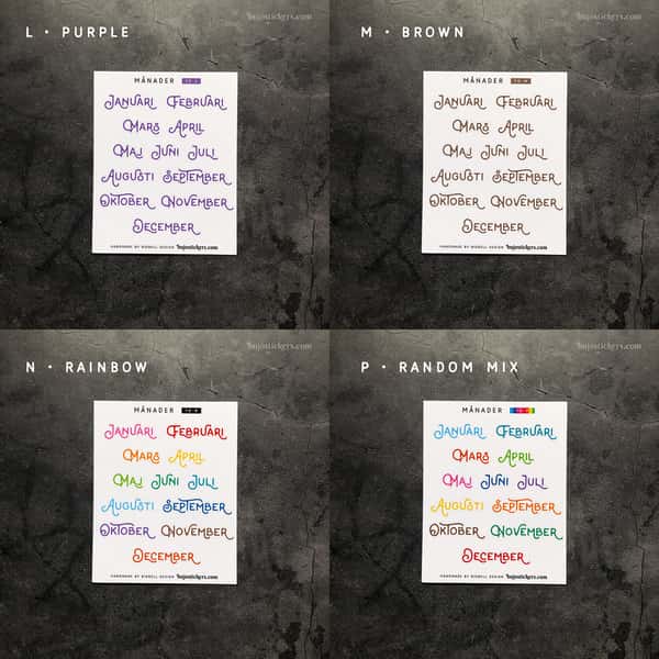 Stickers – Månader