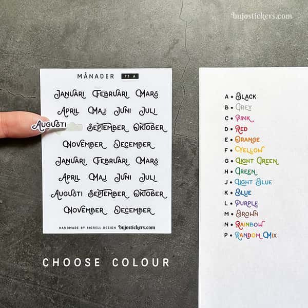 Stickers – Månader