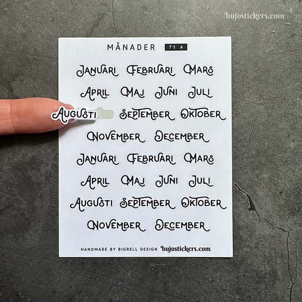 Stickers – Månader
