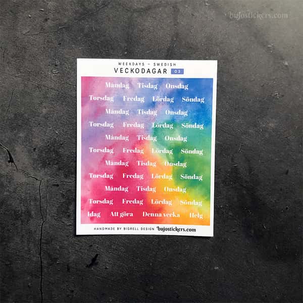 Stickers – Veckodagar