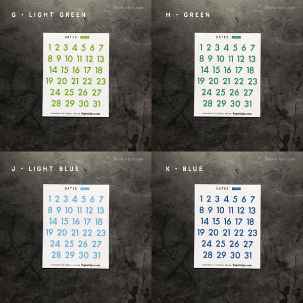 Stickers – Datum 1-31