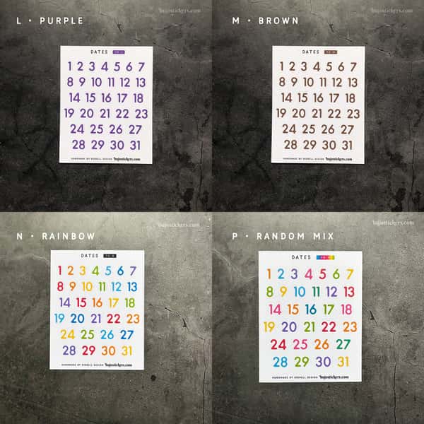 Stickers – Datum 1-31