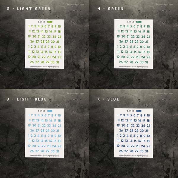 Stickers – Datum 1-31