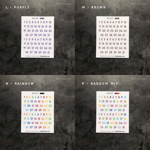 Stickers – Datum 1-31