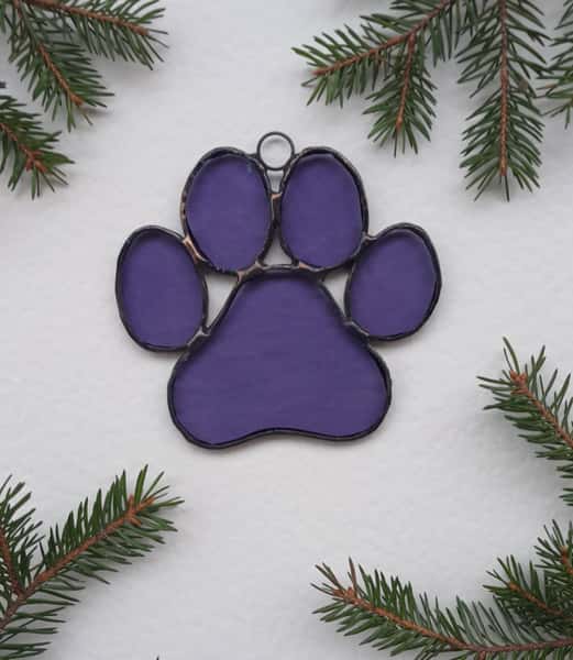 Stained glass paw print