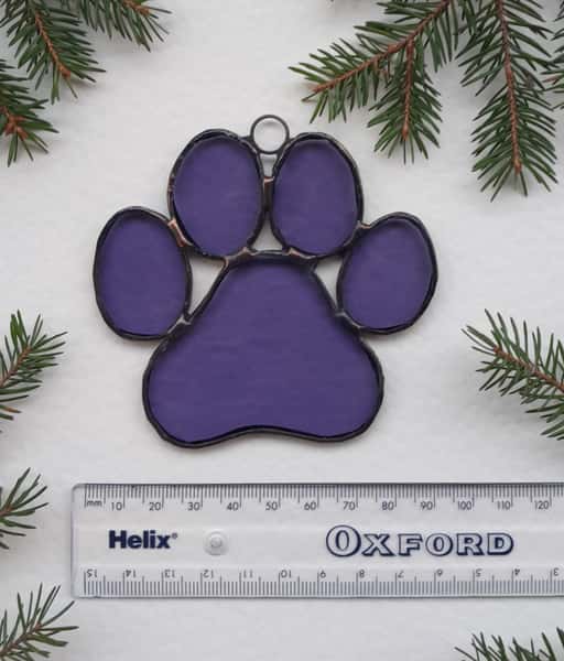 Stained glass paw print