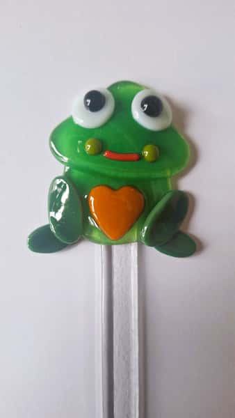 Ribbit the Frog – Växtpinne i smält glas